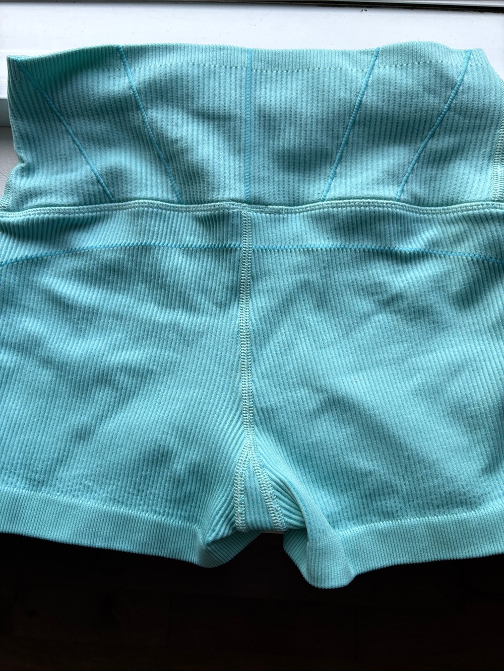Light Blue Ribbed Longline Bralette - Picture 3 of 4